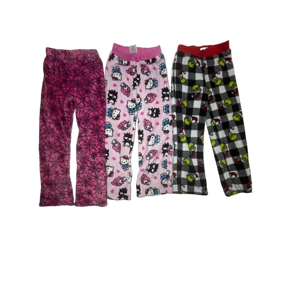 Girls Cozy Fleece Pajama Pants Lot Of 3  | Medium & Large